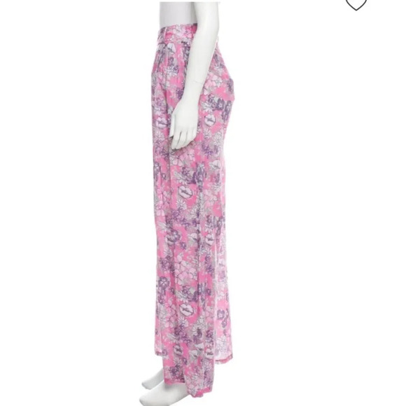 NWOT CHRISTOPHE SAUVAT Floral Wide-Leg Pants - Picture 2 of 3